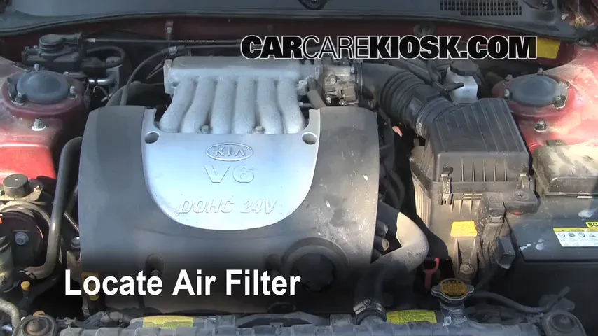 2004 Kia Optima EX 2.7L V6 Air Filter (Engine) Replace